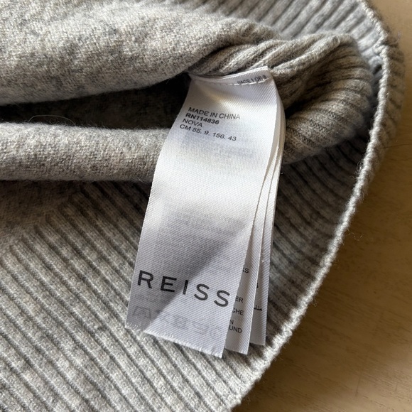 REISS cashmere blend womens sz large gray turtle neck sweater $450 - Picture 4 of 9